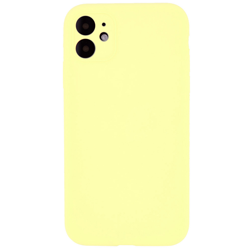 Чехол Silicone Case Full Camera Protective (AA) NO LOGO для Apple iPhone 12 (6.1") (Желтый / Mellow Yellow)
