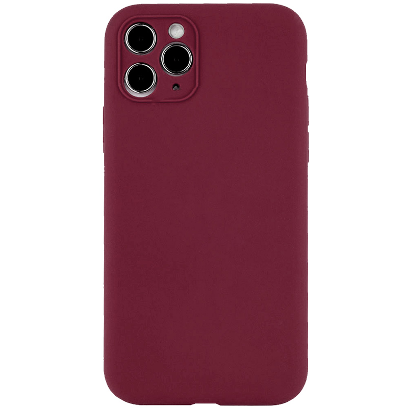 Чохол Silicone Case Full Camera Protective (AA) NO LOGO для Apple iPhone 12 Pro (Бордовий / Plum)