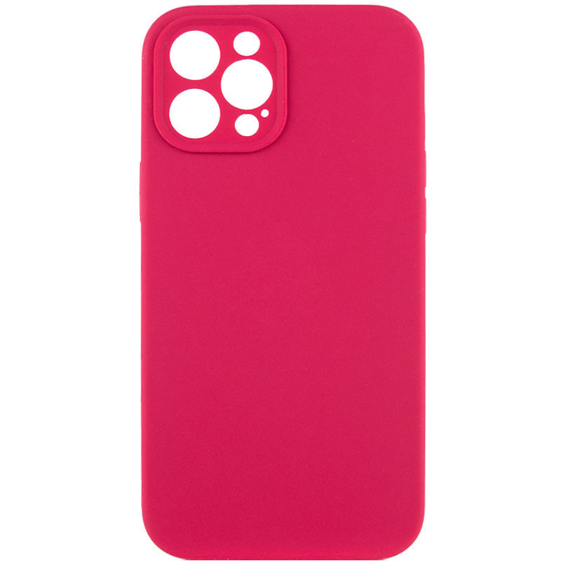 Чохол Silicone Case Full Camera Protective (AA) NO LOGO для Apple iPhone 12 Pro (Червоний / Rose Red)