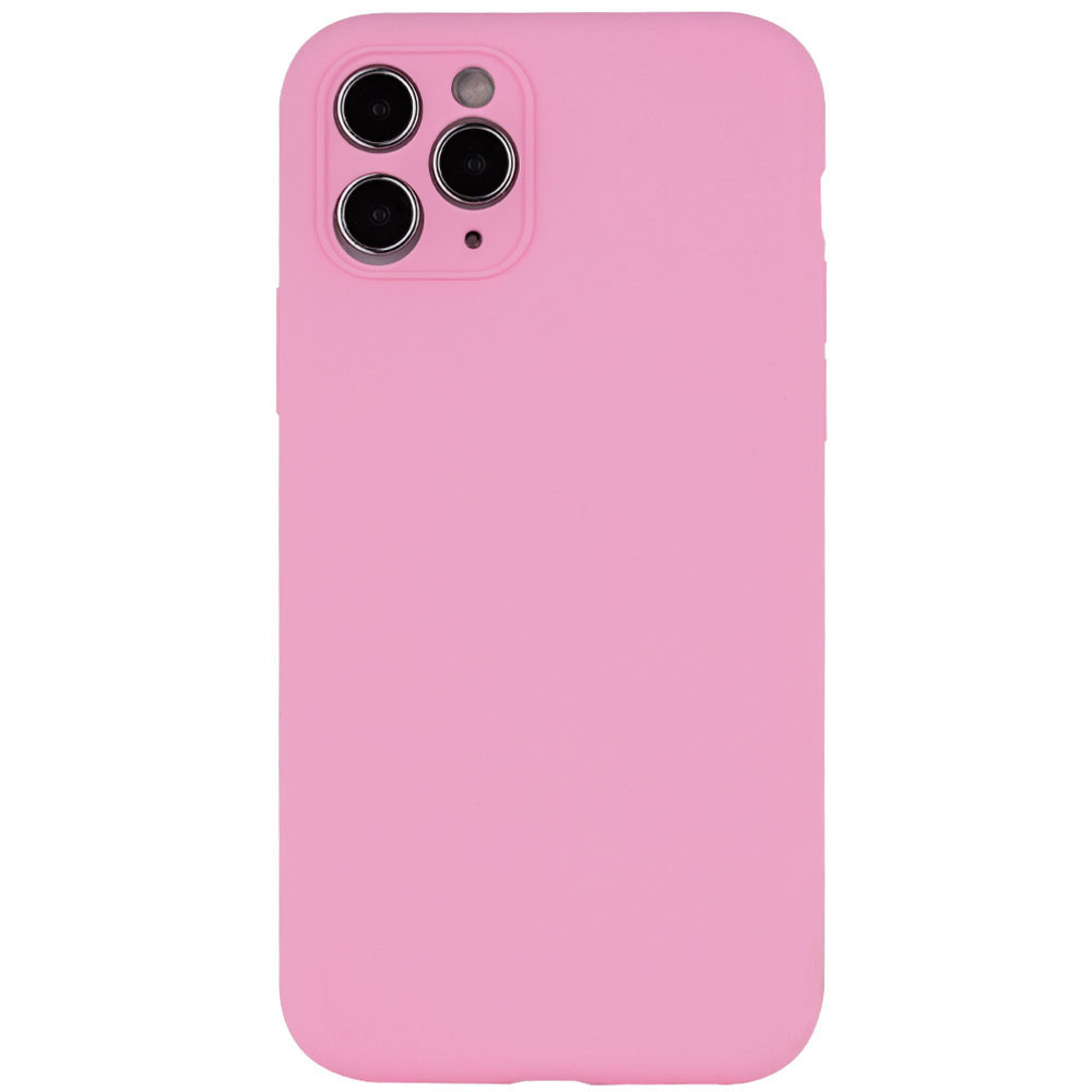 Чехол Silicone Case Full Camera Protective (AA) NO LOGO для Apple iPhone 12 Pro (6.1") (Розовый / Light pink)