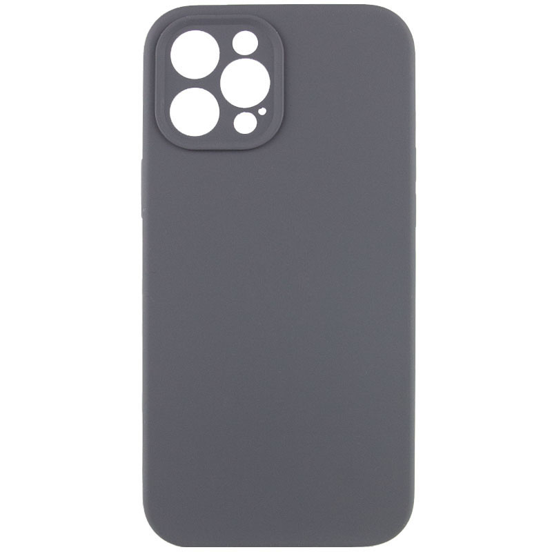 Чохол Silicone Case Full Camera Protective (AA) NO LOGO для Apple iPhone 12 Pro (Сірий / Dark Gray)