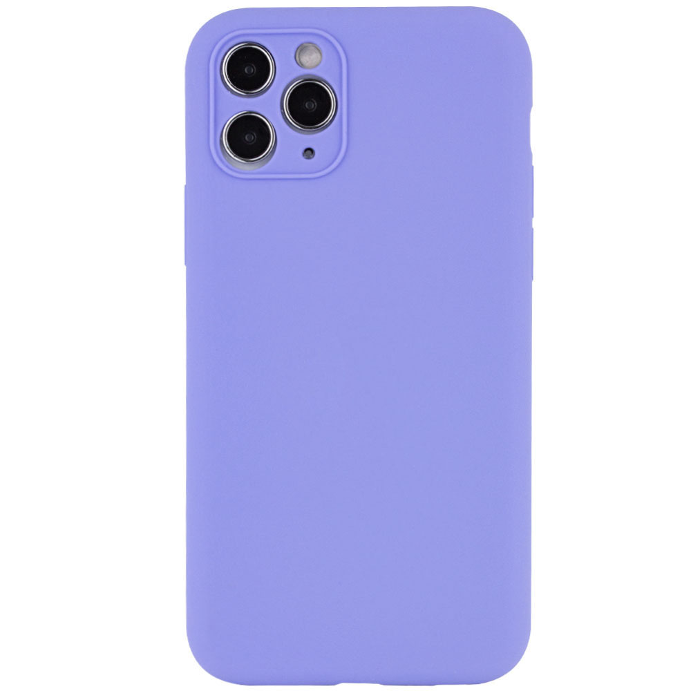 Чохол Silicone Case Full Camera Protective (AA) NO LOGO для Apple iPhone 12 Pro (Бузковий / Dasheen)