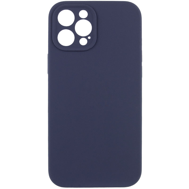 Чохол Silicone Case Full Camera Protective (AA) NO LOGO для Apple iPhone 12 Pro (Темно-синій / Midnight blue)