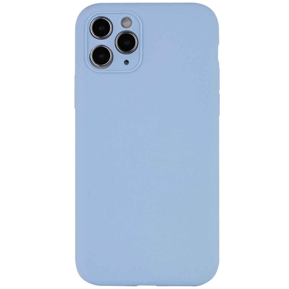 Чехол Silicone Case Full Camera Protective (AA) NO LOGO для Apple iPhone 12 Pro Max (6.7") (Голубой / Lilac Blue)