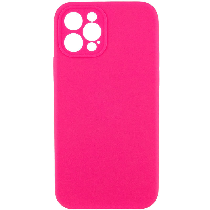 Чохол Silicone Case Full Camera Protective (AA) NO LOGO для Apple iPhone 12 Pro Max (Рожевий / Barbie pink)