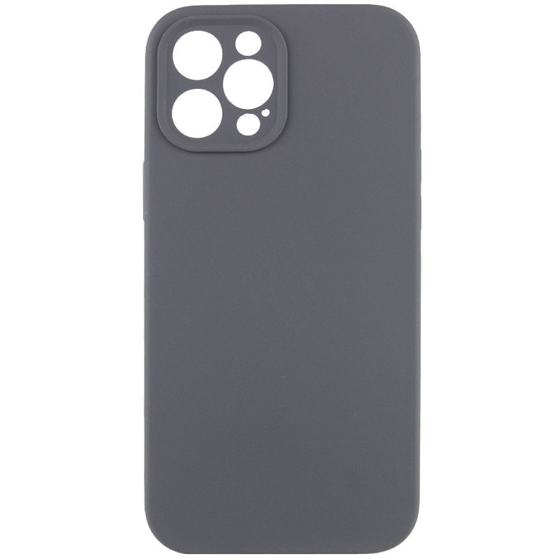 Чохол Silicone Case Full Camera Protective (AA) NO LOGO для Apple iPhone 12 Pro Max (Сірий / Dark Gray)