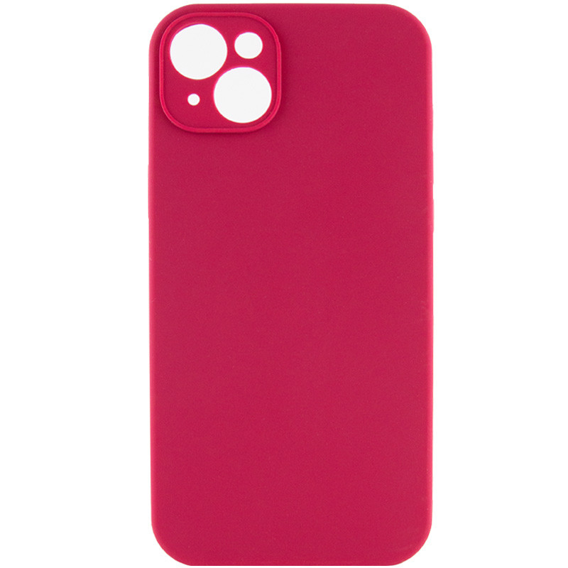 Чехол Silicone Case Full Camera Protective (AA) NO LOGO для Apple iPhone 13 (6.1") (Красный / Rose Red)