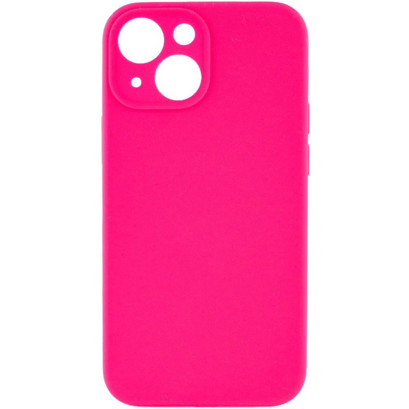 Чехол Silicone Case Full Camera Protective (AA) NO LOGO для Apple iPhone 13 (6.1") (Розовый / Barbie pink)
