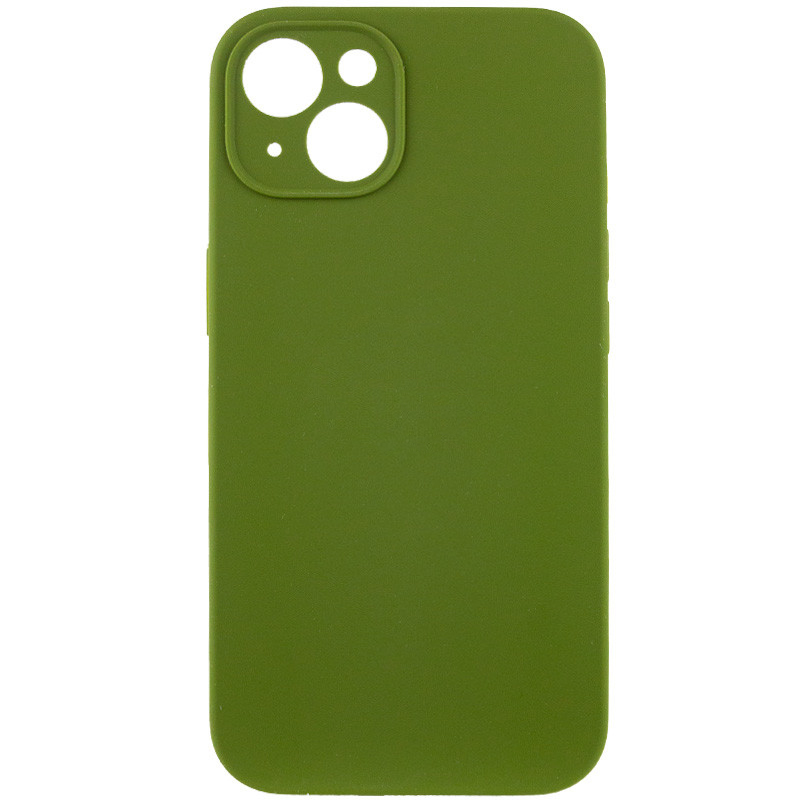 Чехол Silicone Case Full Camera Protective (AA) NO LOGO для Apple iPhone 13 (6.1") (Зеленый / Dark Olive)