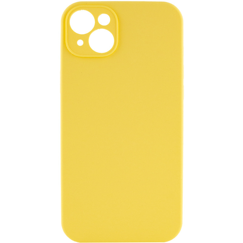 Чехол Silicone Case Full Camera Protective (AA) NO LOGO для Apple iPhone 15 (6.1") (Желтый / Yellow)