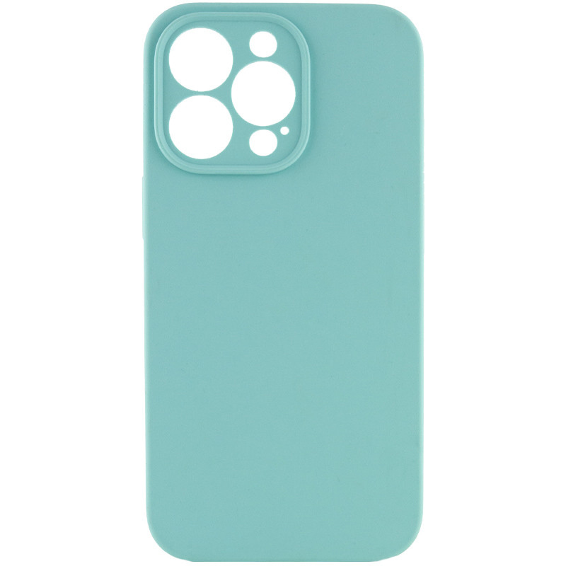 Чохол Silicone Case Full Camera Protective (AA) NO LOGO для Apple iPhone 15 Pro (6.1") (Бірюзовий / Marine Green)