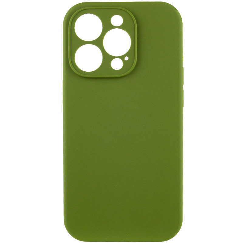 Чохол Silicone Case Full Camera Protective (AA) NO LOGO для Apple iPhone 15 Pro (6.1") (Зелений / Dark Olive)