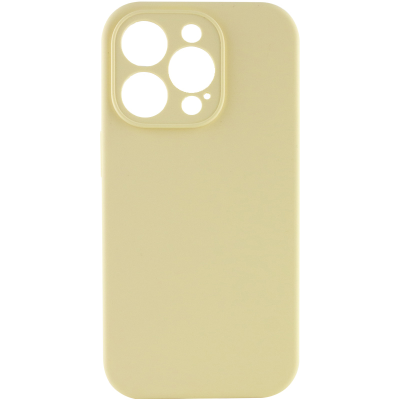 Чохол Silicone Case Full Camera Protective (AA) NO LOGO для Apple iPhone 15 Pro (6.1") (Жовтий / Mellow Yellow)