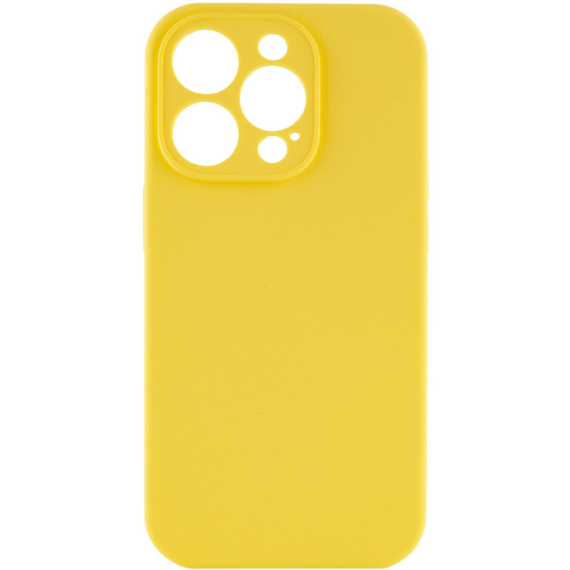 Чохол Silicone Case Full Camera Protective (AA) NO LOGO для Apple iPhone 15 Pro (6.1") (Жовтий / Yellow)