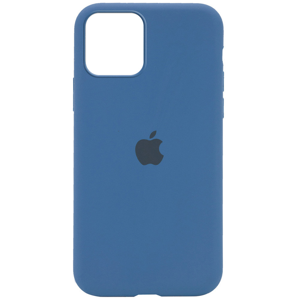 Чехол Silicone Case Full Protective (AA) для Apple iPhone 12 Pro / 12 (6.1") (Синий / Denim Blue)