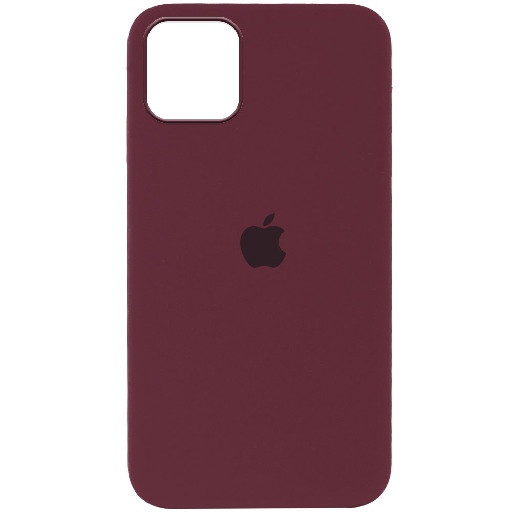 Чехол Silicone Case Full Protective (AA) для Apple iPhone 12 Pro Max (6.7") (Бордовый / Plum)
