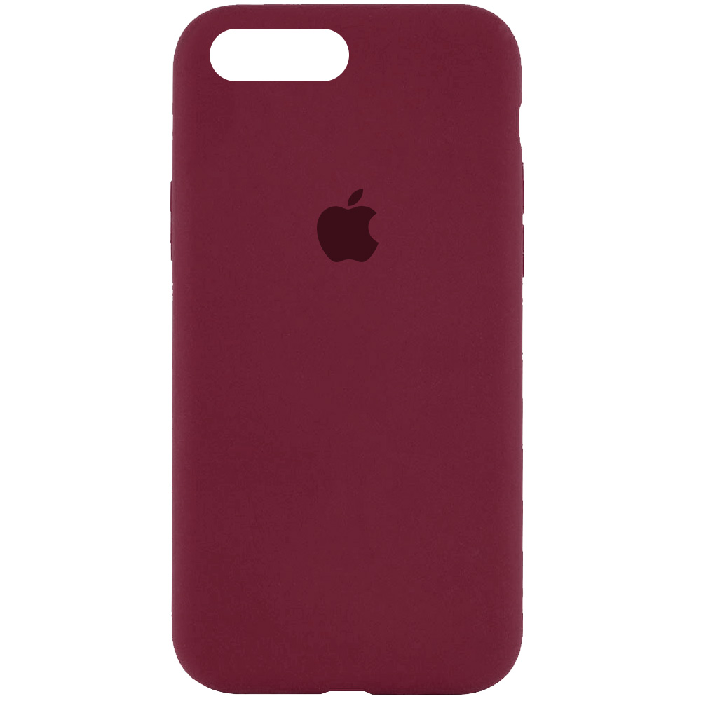 Чехол Silicone Case Full Protective (AA) для Apple iPhone 7 plus / 8 plus (5.5") (Бордовый / Plum)