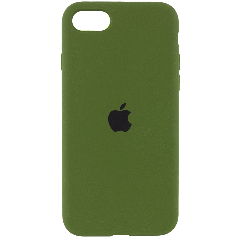 Чехол Silicone Case Full Protective (AA) для Apple iPhone SE (2022) (Зеленый / Dark Olive)