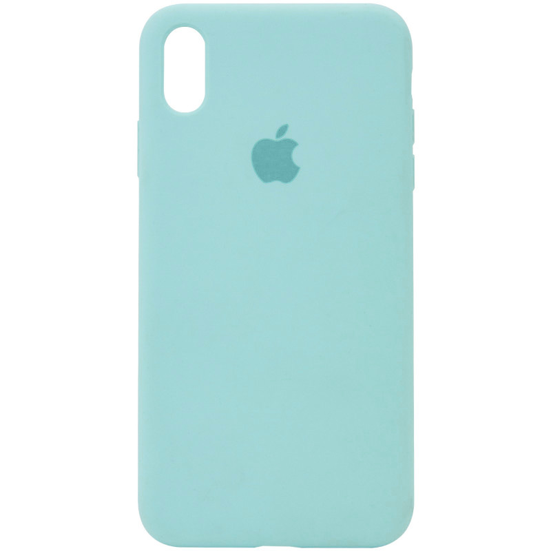 Чехол Silicone Case Full Protective (AA) для Apple iPhone X (5.8") (Бирюзовый / Swimming pool)