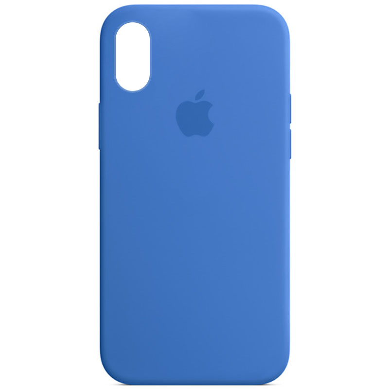 Чехол Silicone Case Full Protective (AA) для Apple iPhone X (5.8") (Синий / Capri Blue)