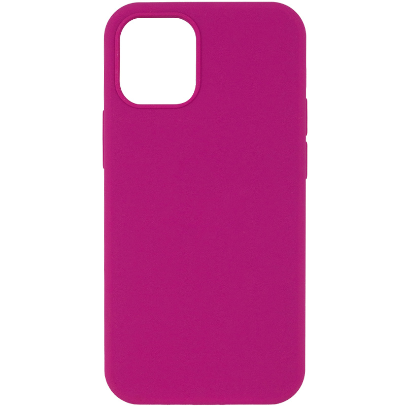 Чехол Silicone Case Full Protective (AA) NO LOGO для Apple iPhone 12 Pro / 12 (6.1") (Малиновый / Dragon Fruit)