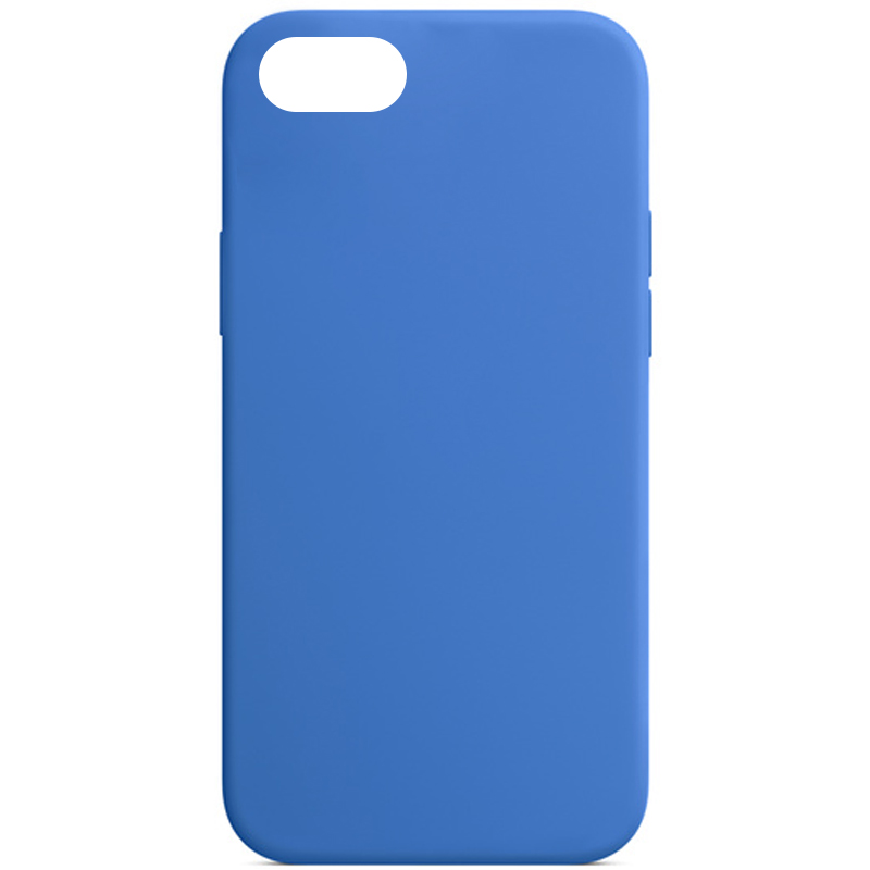 Чехол Silicone Case Full Protective (AA) NO LOGO для Apple iPhone SE (2022) (Синий / Capri Blue)