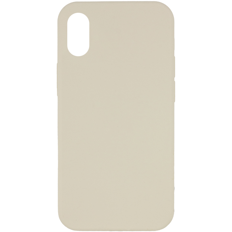 Чехол Silicone Case Full Protective (AA) NO LOGO для Apple iPhone X (5.8") (Бежевый / Antique White)