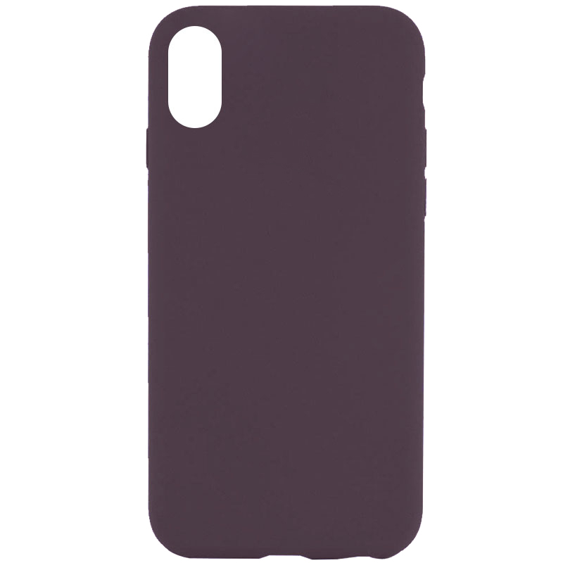 Чехол Silicone Case Full Protective (AA) NO LOGO для Apple iPhone X / XS (5.8") (Фиолетовый / Elderberry)