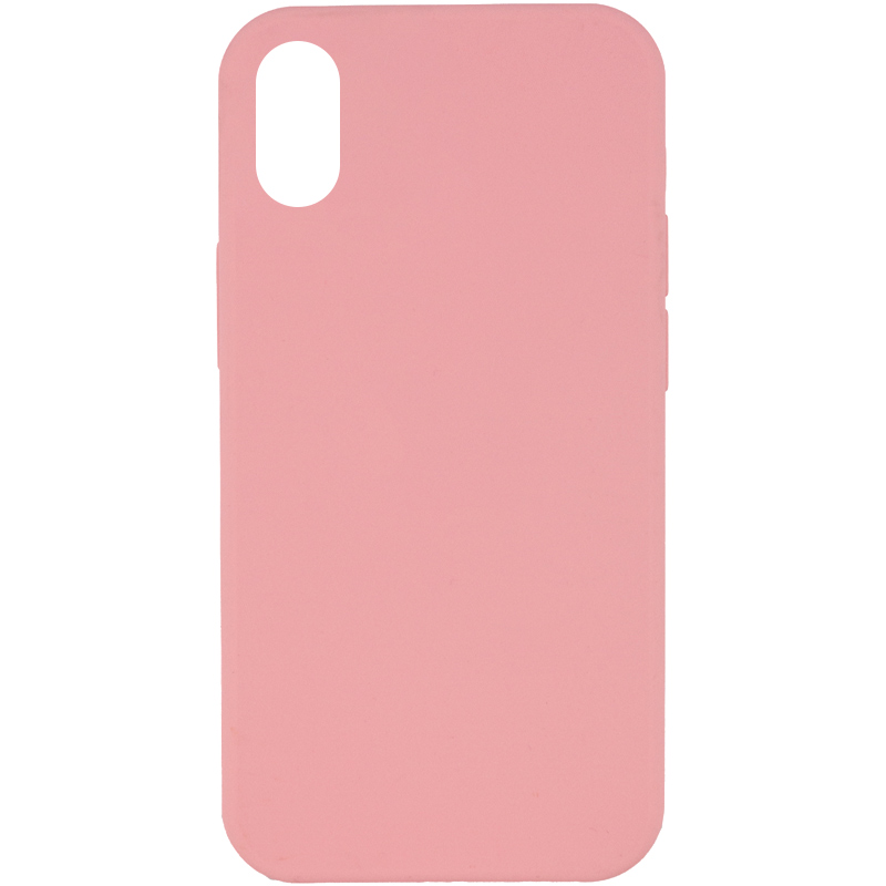 Чехол Silicone Case Full Protective (AA) NO LOGO для Apple iPhone X / XS (5.8") (Розовый / Pink)