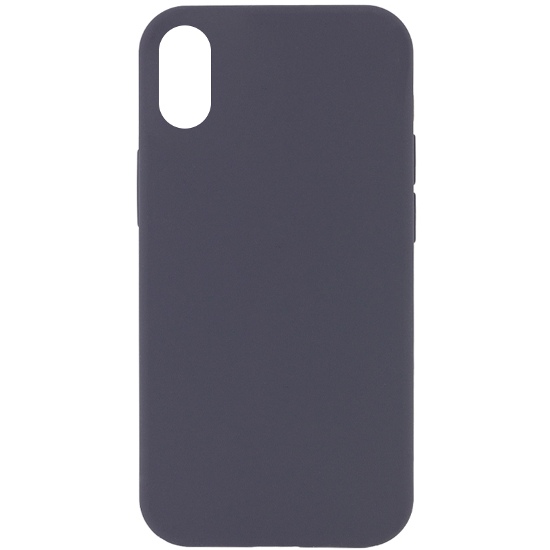 Чехол Silicone Case Full Protective (AA) NO LOGO для Apple iPhone X / XS (5.8") (Серый / Dark Gray)