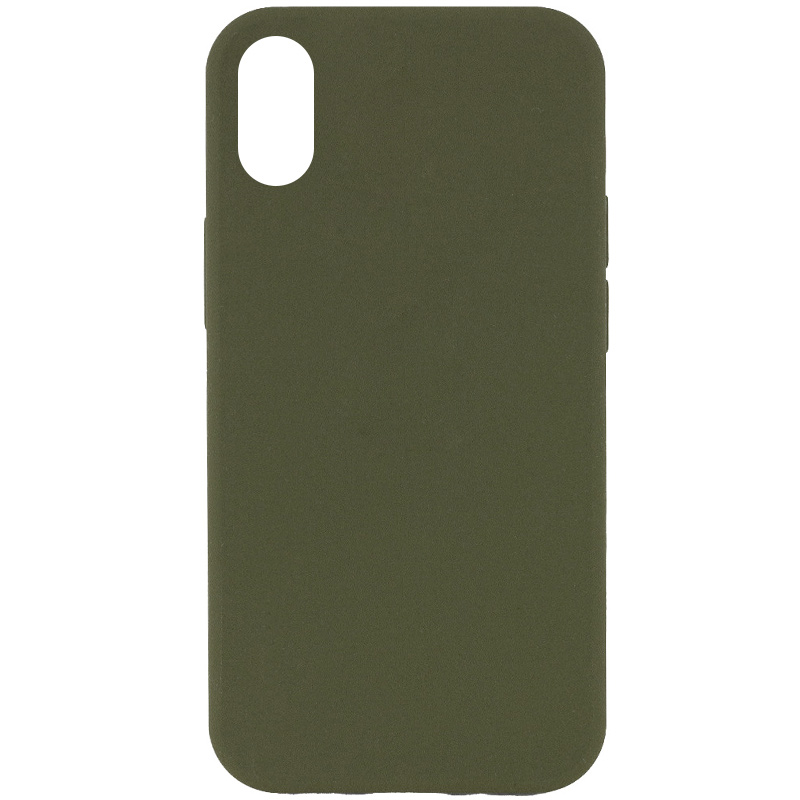 Чохол Silicone Case Full Protective (AA) NO LOGO для Apple iPhone X (5.8'') (Зелений / Dark Olive)