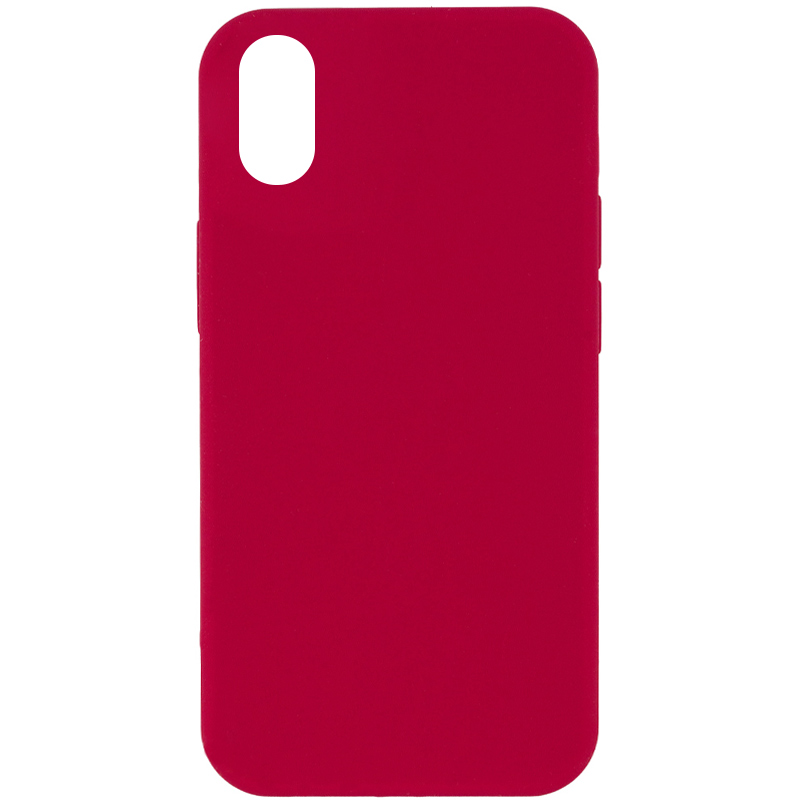 Чехол Silicone Case Full Protective (AA) NO LOGO для Apple iPhone XR (6.1") (Красный / Rose Red)