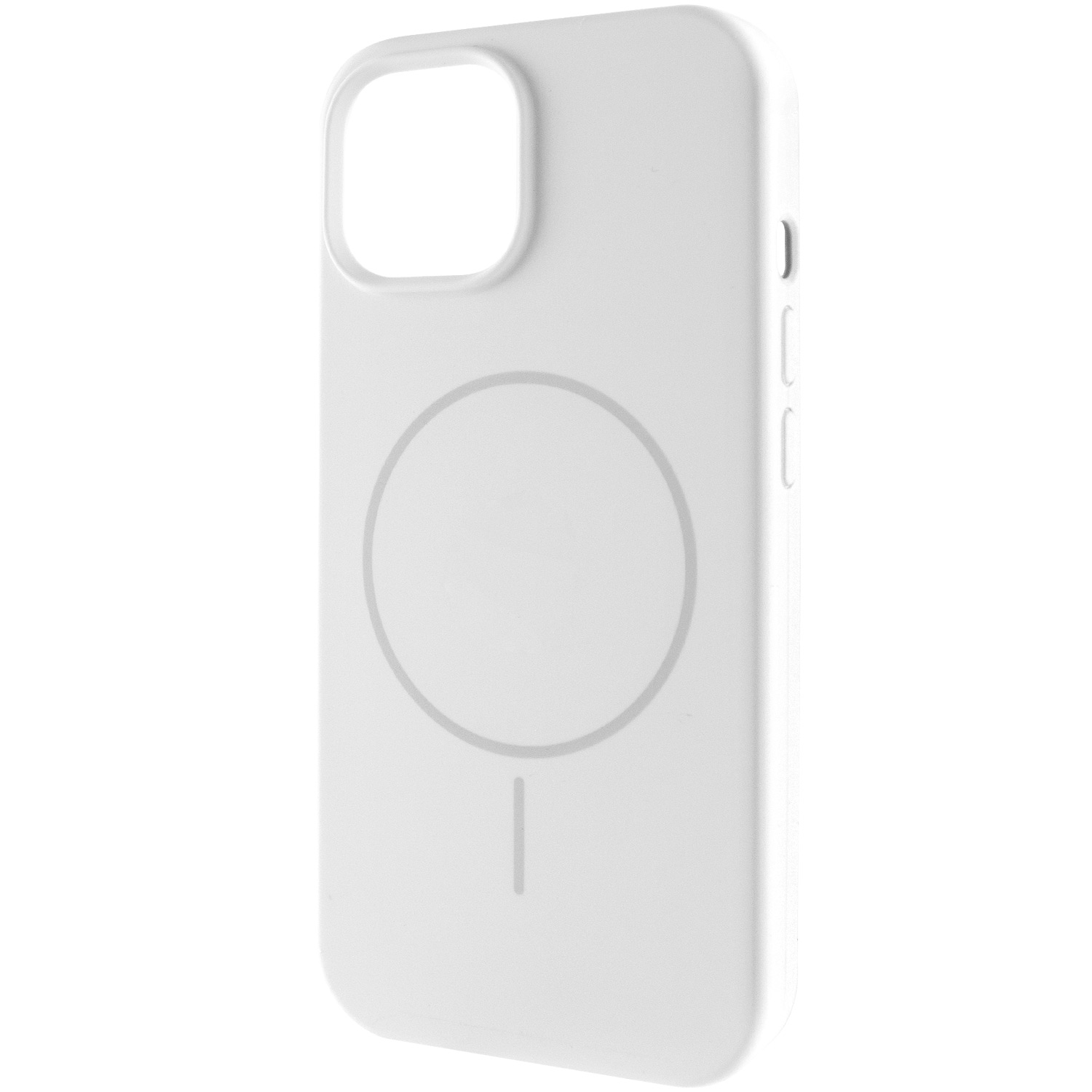 Чехол Silicone Case Full Protective (AA) NO LOGO with MagSafe для Apple iPhone 15 (6.1") (Белый / White)