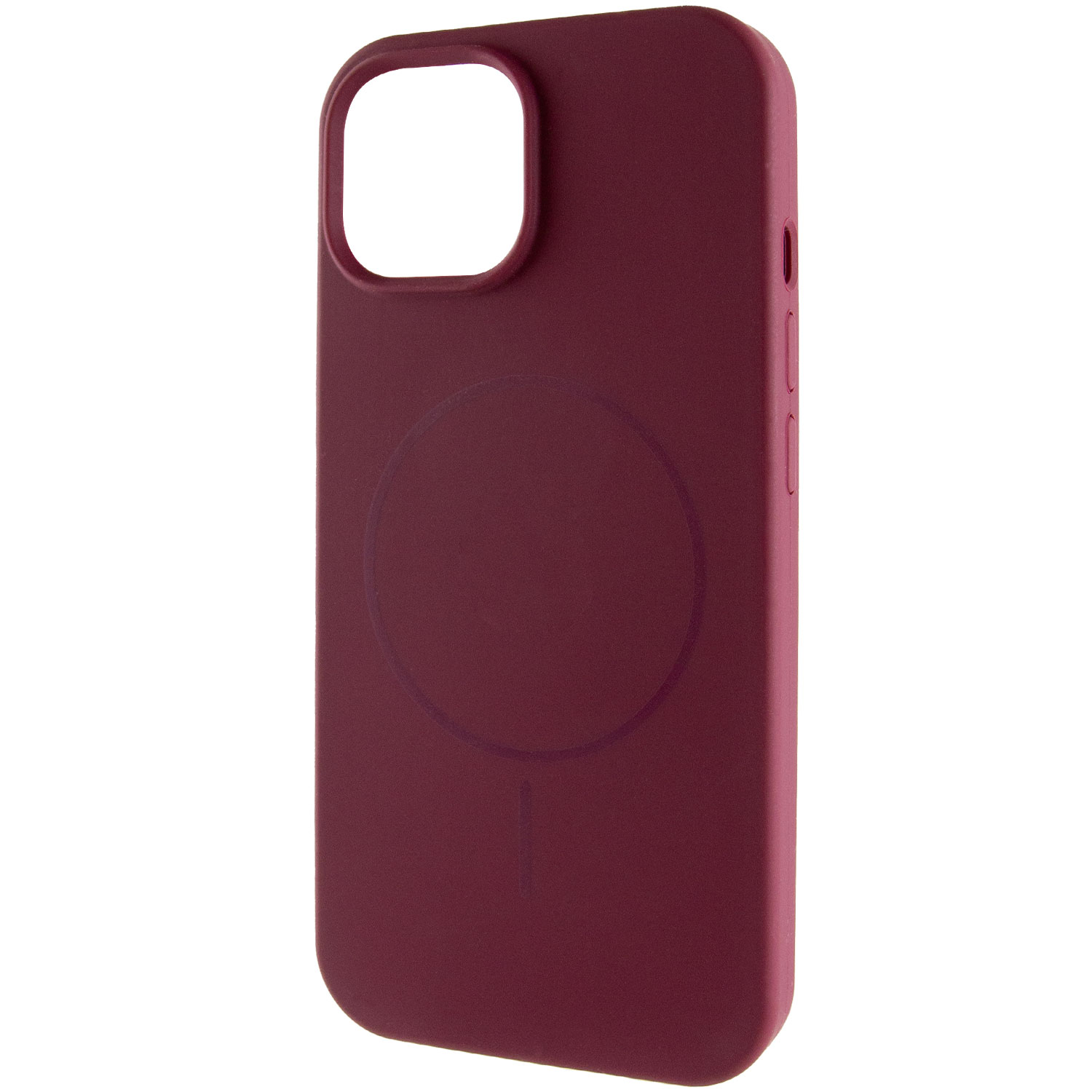 Чохол Silicone Case Full Protective (AA) NO LOGO with MagSafe для Apple iPhone 15 (6.1") (Бордовий / Plum)