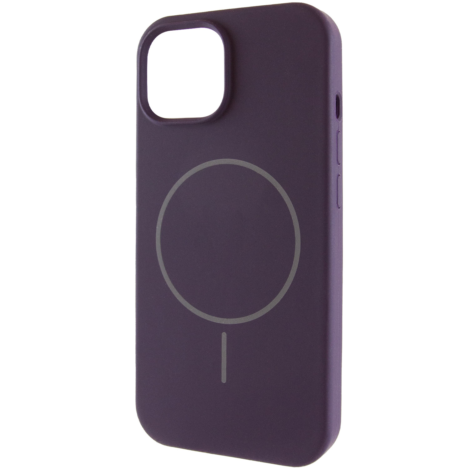 Чехол Silicone Case Full Protective (AA) NO LOGO with MagSafe для Apple iPhone 15 (6.1") (Фиолетовый / Elderberry)