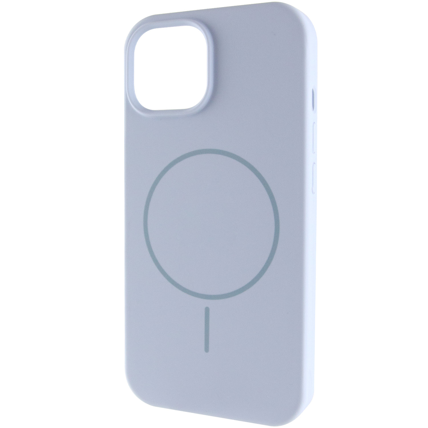Чехол Silicone Case Full Protective (AA) NO LOGO with MagSafe для Apple iPhone 15 (6.1") (Голубой / Lilac Blue)