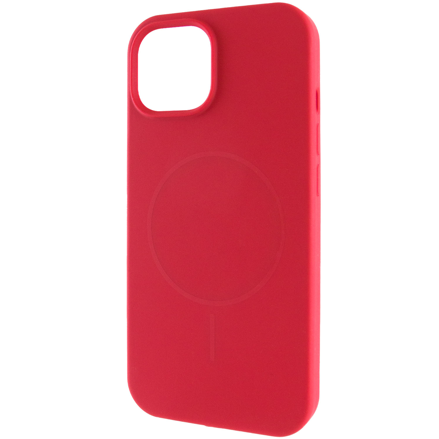 Чехол Silicone Case Full Protective (AA) NO LOGO with MagSafe для Apple iPhone 15 (6.1") (Красный / Deep Red)