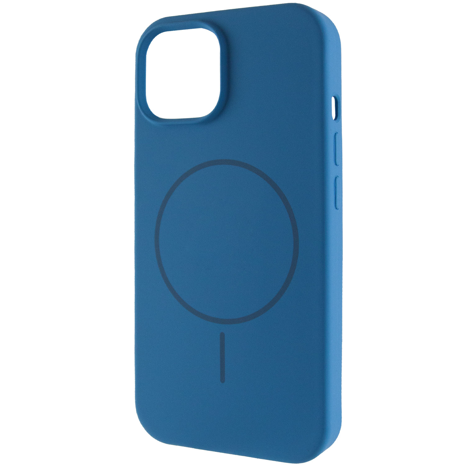Чехол Silicone Case Full Protective (AA) NO LOGO with MagSafe для Apple iPhone 15 (6.1") (Синий / Denim Blue)