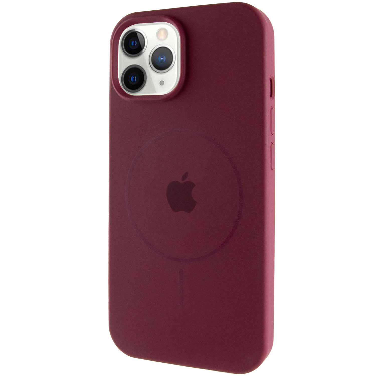 Чохол Silicone Case Full Protective (AA) with MagSafe для Apple iPhone 11 Pro Max (6.5") (Бордовий / Plum)