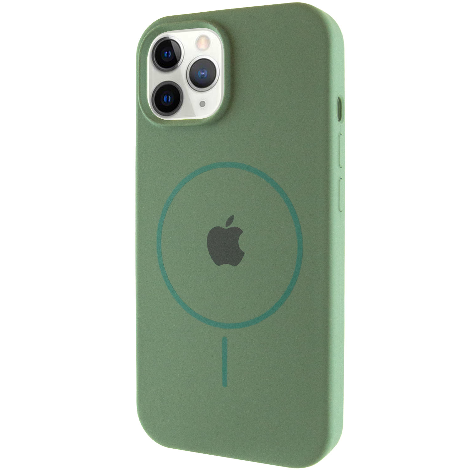 Чехол Silicone Case Full Protective (AA) with MagSafe для Apple iPhone 11 Pro Max (6.5") (Зеленый / Pine green)