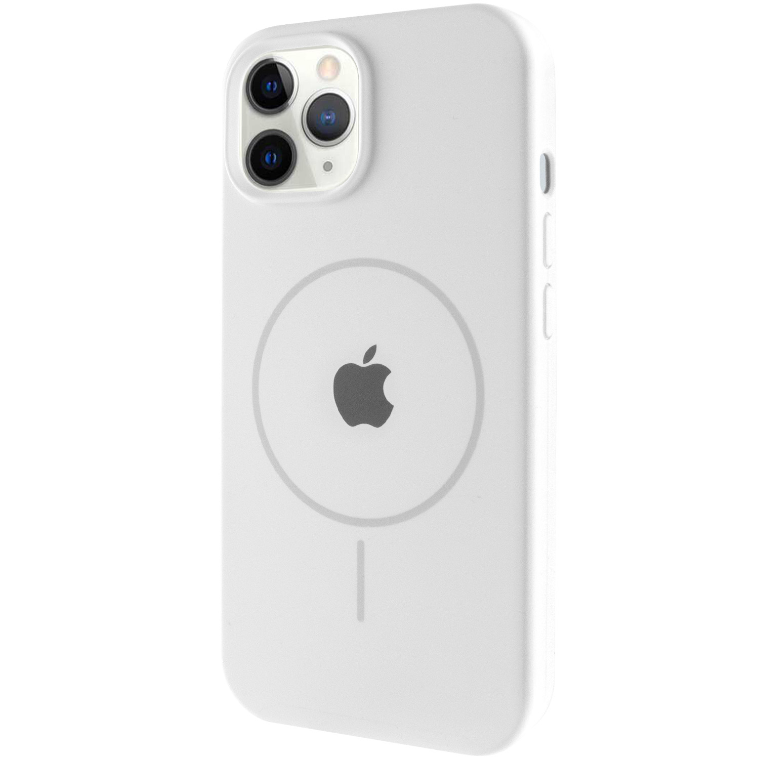 Чехол Silicone Case Full Protective (AA) with MagSafe для Apple iPhone 12 Pro / 12 (6.1") (Белый / White)