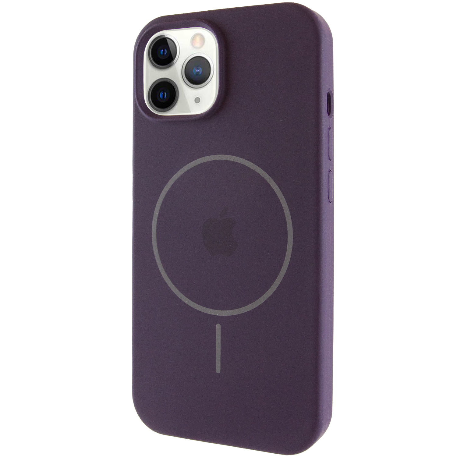 Чехол Silicone Case Full Protective (AA) with MagSafe для Apple iPhone 12 Pro / 12 (6.1") (Фиолетовый / Elderberry)