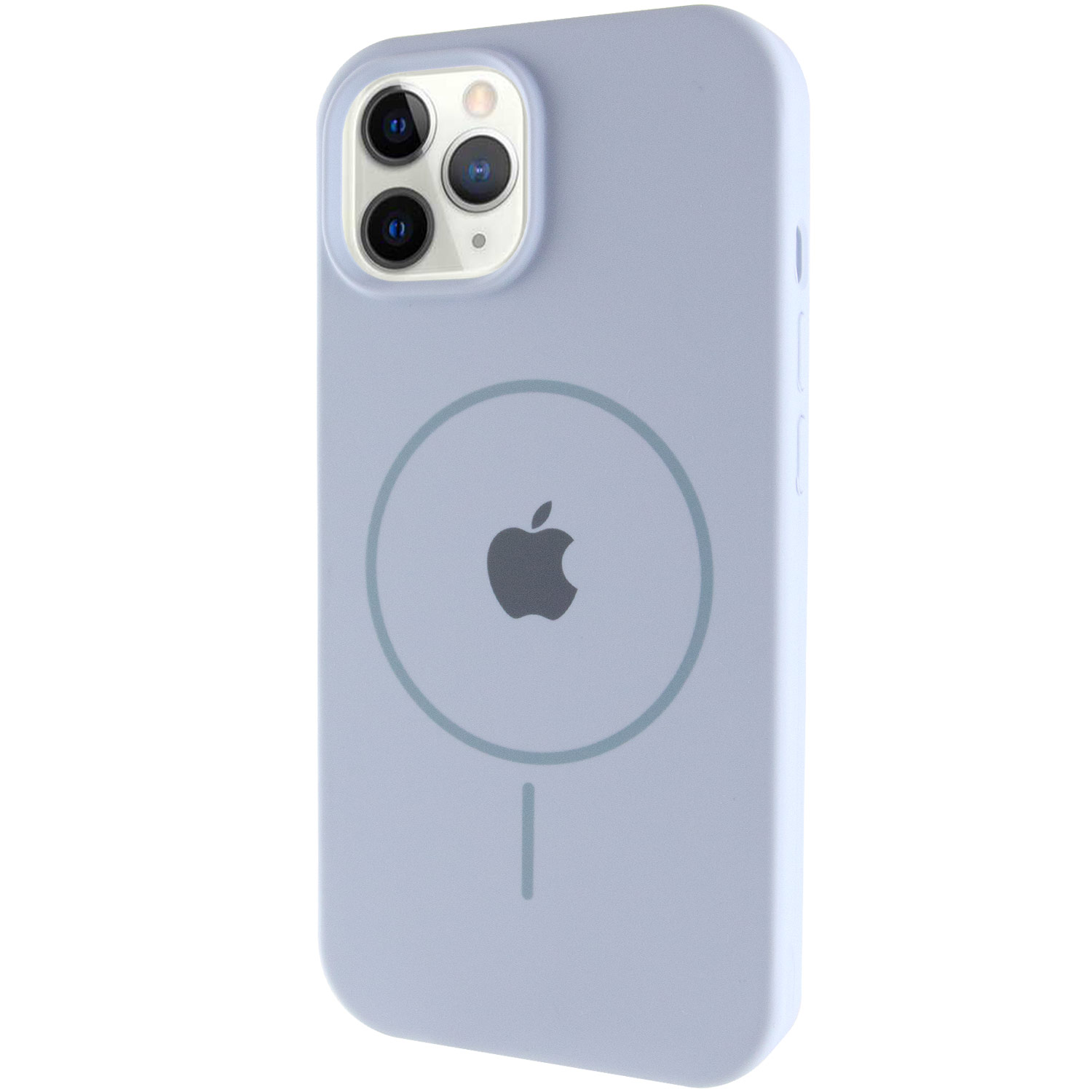 Чехол Silicone Case Full Protective (AA) with MagSafe для Apple iPhone 12 Pro / 12 (6.1") (Голубой / Lilac Blue)