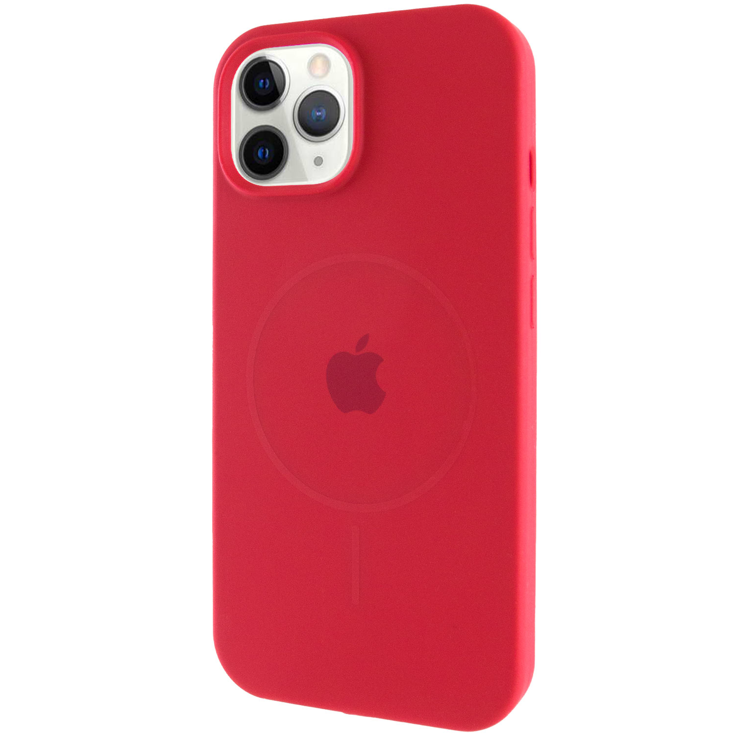 Чехол Silicone Case Full Protective (AA) with MagSafe для Apple iPhone 12 Pro / 12 (6.1") (Красный / Deep Red)