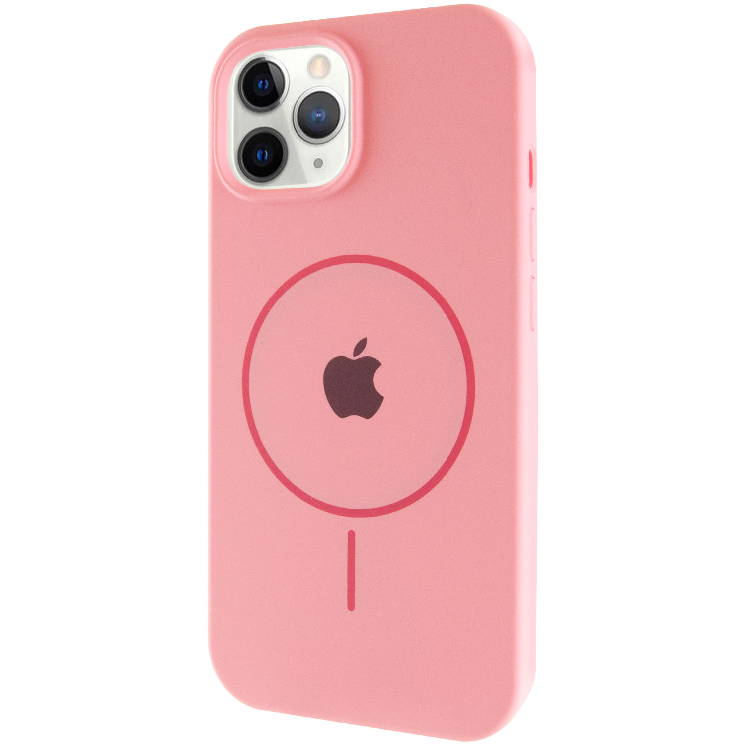 Чехол Silicone Case Full Protective (AA) with MagSafe для Apple iPhone 12 Pro / 12 (6.1") (Розовый / Light pink)