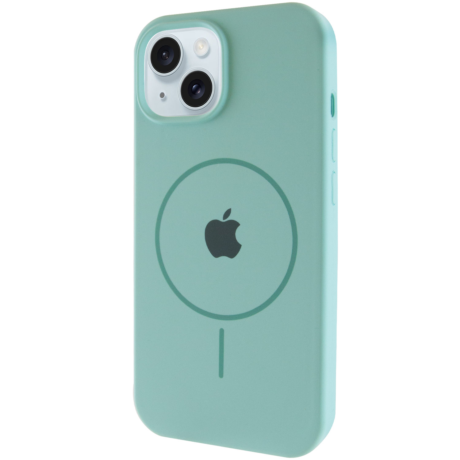 Чехол Silicone Case Full Protective (AA) with MagSafe для Apple iPhone 13 (6.1") (Бирюзовый / Light Turquoise)