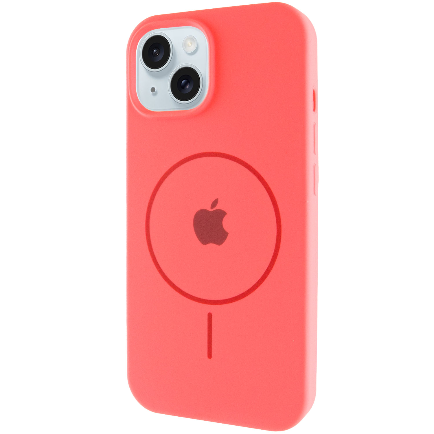 Чехол Silicone Case Full Protective (AA) with MagSafe для Apple iPhone 14 Plus (6.7") (Арбузный / Watermelon red)