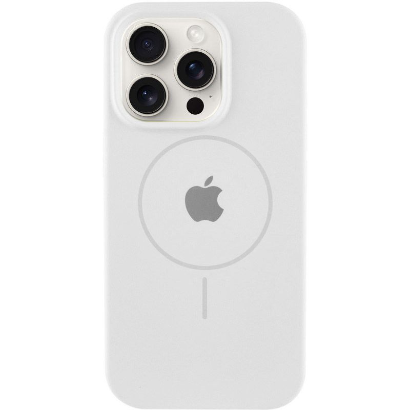 Чехол Silicone Case Full Protective (AA) with MagSafe для Apple iPhone 15 (6.1") (Белый / White)