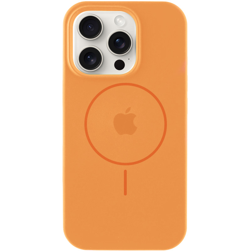 Чохол Silicone Case Full Protective (AA) with MagSafe для Apple iPhone 15 (6.1") (Помаранчевий / Papaya)