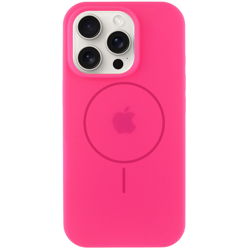 Чохол Silicone Case Full Protective (AA) with MagSafe для Apple iPhone 15 (6.1") (Рожевий / Barbie pink)